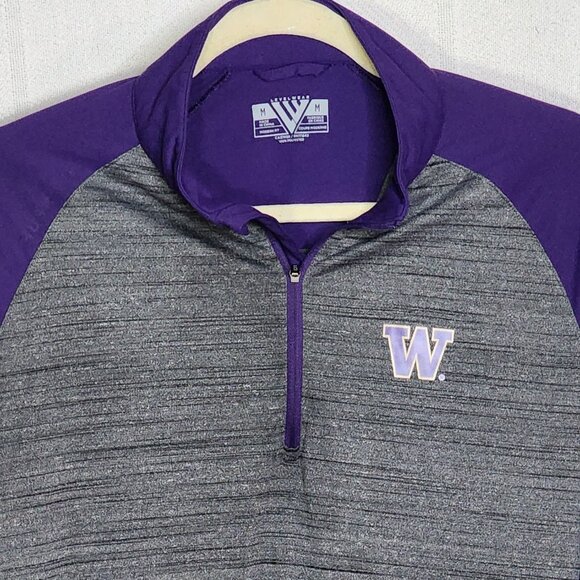 Levelwear Heather Grey w/Purple LS and Collar Poly Univ. of Washington Shacket M - Picture 2 of 16